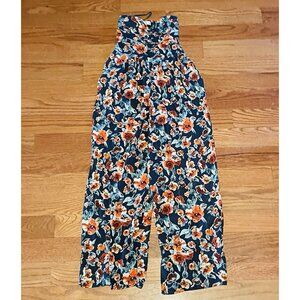 Band Of Gypsies Boho Floral Strapless Jumpsuit Size Small Flowy Lightweight